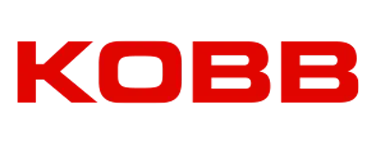 KOBB yazılı kırmızı renkte büyük harf logo